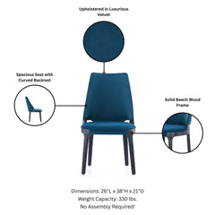 Kara Dining Side Chair in Blue (set of 2) - Ornate Home