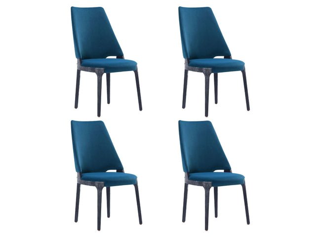 Kara Dining Side Chair in Blue (set of 4) - Ornate Home