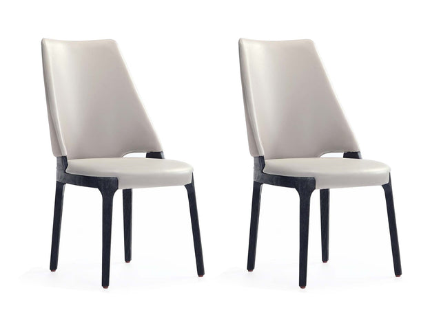 Kara Dining Side Chair in Light Grey (set of 2) - Ornate Home