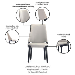 Kara Dining Side Chair in Light Grey (set of 4) - Ornate Home