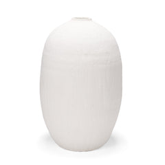 Karakum White Large Textured Ceramic Vase - Ornate Home