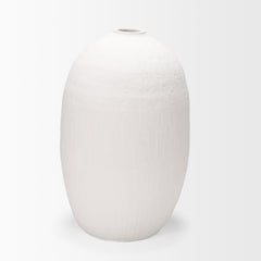 Karakum White Large Textured Ceramic Vase - Ornate Home