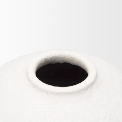 Karakum White Large Textured Ceramic Vase - Ornate Home