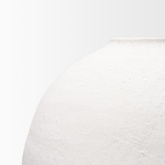 Karakum White Large Textured Ceramic Vase - Ornate Home