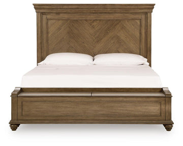 Karallin Medium Brown California King Panel Storage Bed - Ornate Home