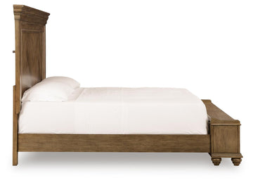 Karallin Medium Brown California King Panel Storage Bed - Ornate Home
