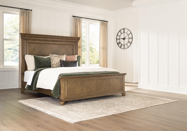 Karallin Medium Brown King Panel Bed - Ornate Home