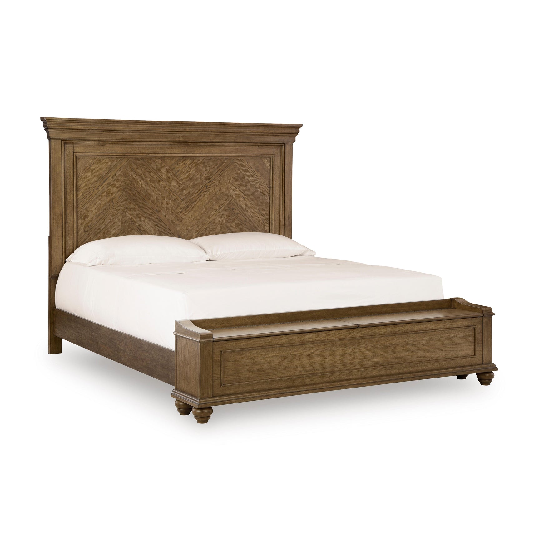 Karallin Medium Brown Queen Panel Storage Bed, Dresser and Mirror - Ornate Home