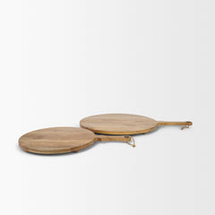 Karana Natural Solid Wood Round Serving Boards - Ornate Home