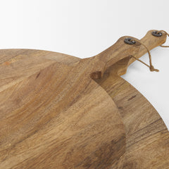 Karana Natural Solid Wood Round Serving Boards - Ornate Home