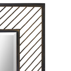 Karel Black/Bronze Chevron Mirror - Ornate Home