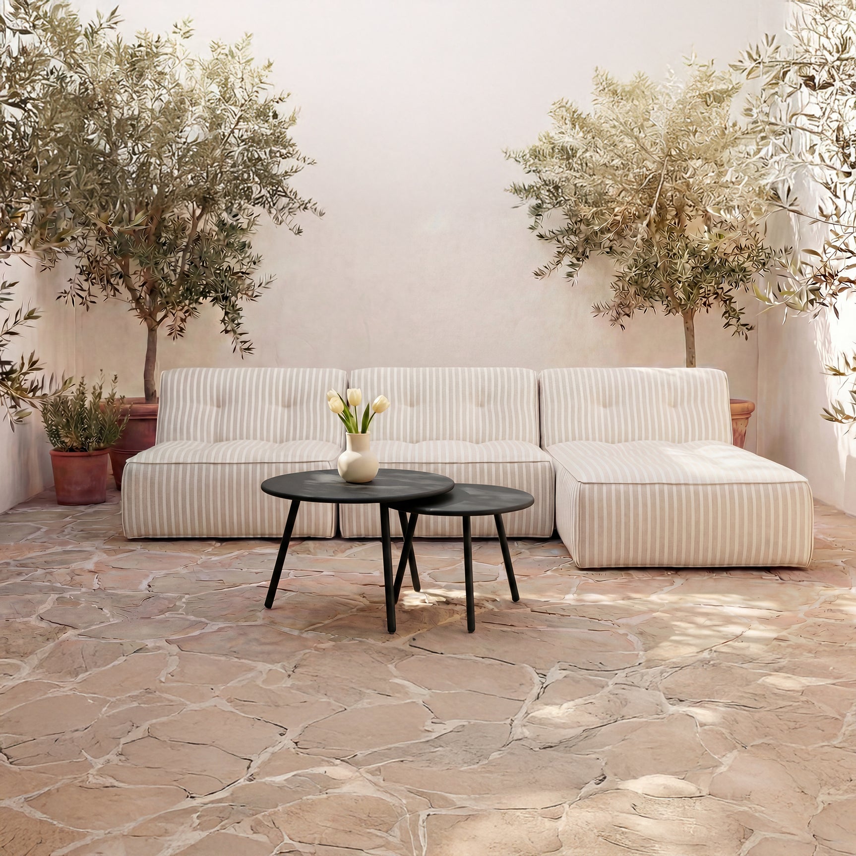 Kari Black Outdoor Nesting Coffee Table - Ornate Home