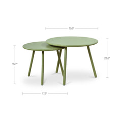 Kari Green Outdoor Nesting Coffee Table - Ornate Home