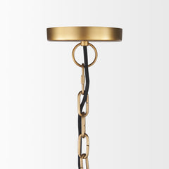 Karina Gold 24" Round Brass-Tone Hammered Metal Dome Pendant Light - Ornate Home