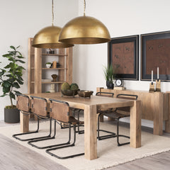 Karina Gold 24" Round Brass-Tone Hammered Metal Dome Pendant Light - Ornate Home