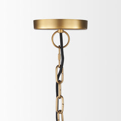 Karina Gold 36" Round Brass-Tone Hammered Metal Dome Pendant Light - Ornate Home