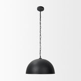 Karina Matte Black 24" Round Hammered Metal Dome Pendant Light - Ornate Home