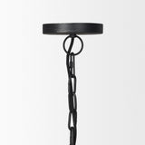 Karina Matte Black 24" Round Hammered Metal Dome Pendant Light - Ornate Home