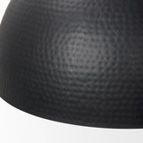 Karina Matte Black 24" Round Hammered Metal Dome Pendant Light - Ornate Home