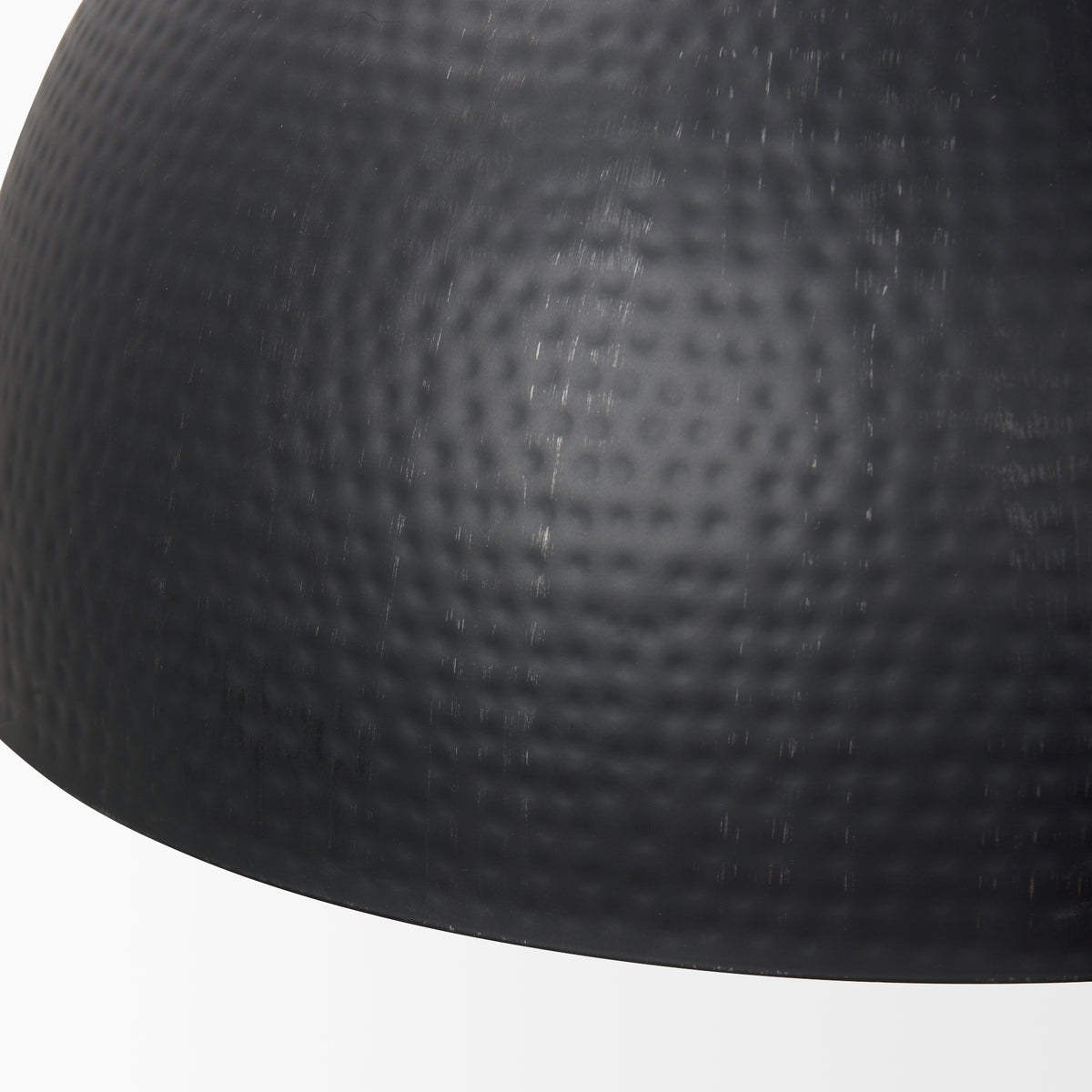 Karina Matte Black 24" Round Hammered Metal Dome Pendant Light - Ornate Home