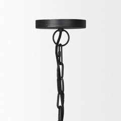 Karina Matte Black 36" Round Hammered Metal Dome Pendant Light - Ornate Home