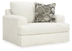 Karinne Linen Loveseat & Oversized Chair & Accent Ottoman - Ornate Home