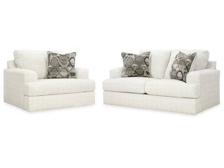 Karinne Linen Loveseat and Chair - Ornate Home