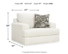 Karinne Linen Oversized Chair and Ottoman - Ornate Home