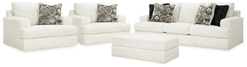 Karinne Linen Sofa, 2 Chairs and Ottoman - Ornate Home