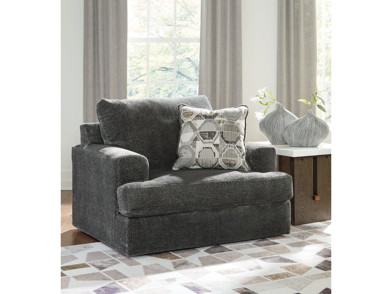 Karinne Smoke Oversized Chair (Online Special Price) - Ornate Home