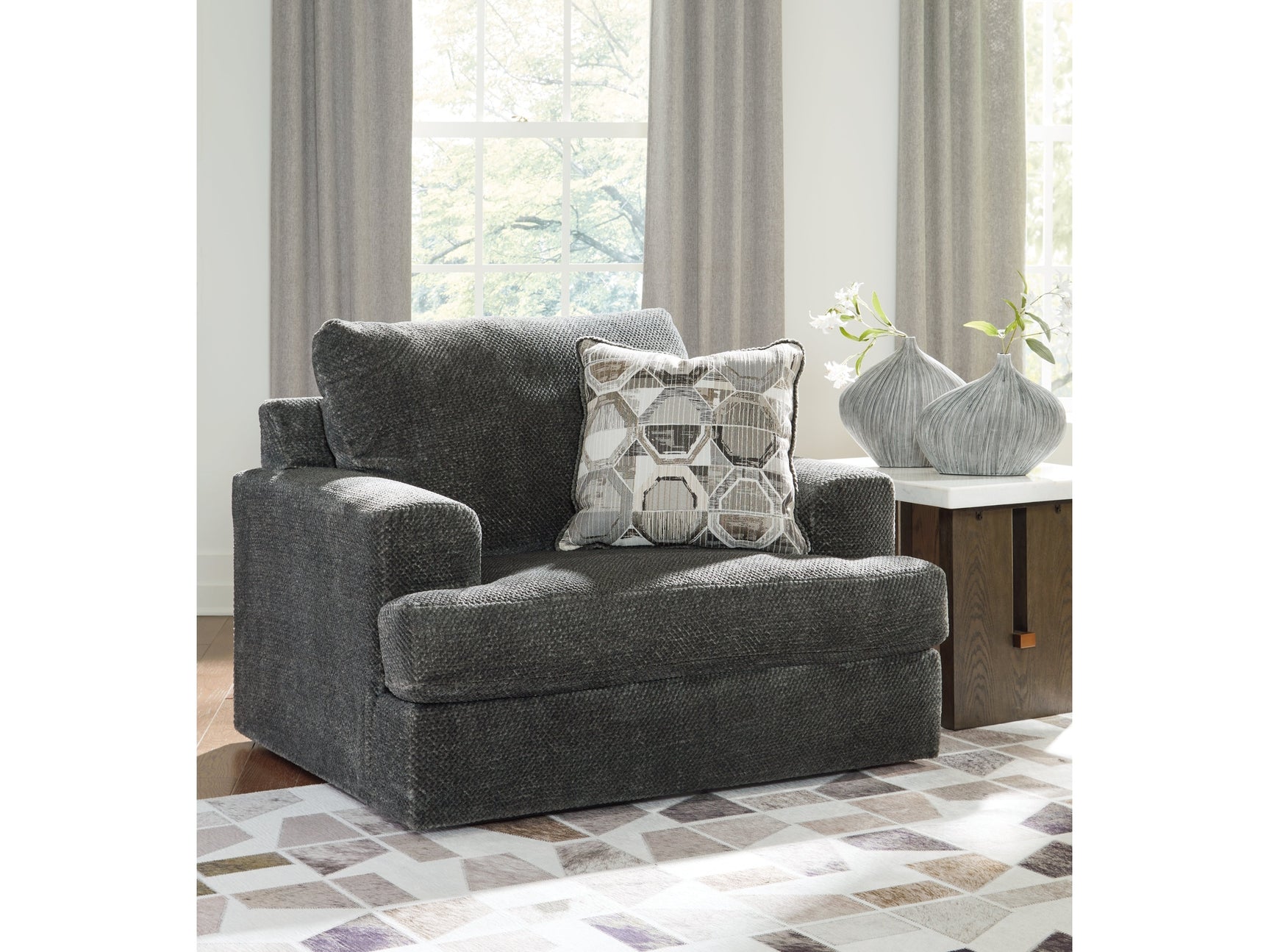 Karinne Smoke Oversized Chair (Online Special Price) - Ornate Home