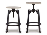 Karisslyn Whitewash/Black Counter Height Stool (Set of 2) (Online Special Price) - Ornate Home
