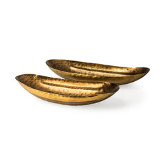 Karmen Gold Hammered Oversized Bowls (Set of 2) - Ornate Home