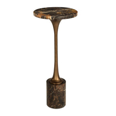 Karnes Black/Bronze/Brown Dark Marble Drink Table - Ornate Home