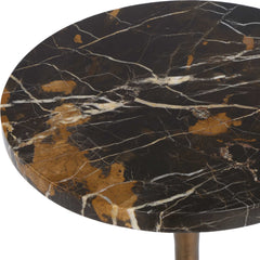 Karnes Black/Bronze/Brown Dark Marble Drink Table - Ornate Home