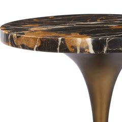 Karnes Black/Bronze/Brown Dark Marble Drink Table - Ornate Home