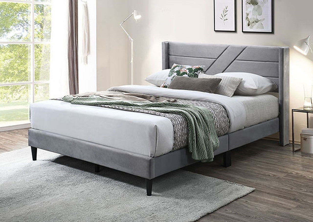 Karyn Dark Gray Queen Bed - Ornate Home