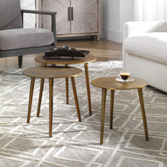 Kasai Gold Coffee Tables (Set of 3) - Ornate Home