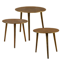 Kasai Gold Coffee Tables (Set of 3) - Ornate Home