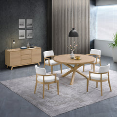 Kasem Oak Round Dining Table - Ornate Home