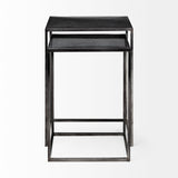 Kasey Black Galvanized Metal Nesting Accent Tables (Set of 2) - Ornate Home