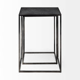 Kasey Black Galvanized Metal Nesting Accent Tables (Set of 2) - Ornate Home
