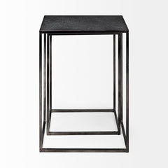 Kasey Black Galvanized Metal Nesting Accent Tables (Set of 2) - Ornate Home