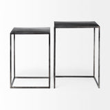 Kasey Black Galvanized Metal Nesting Accent Tables (Set of 2) - Ornate Home