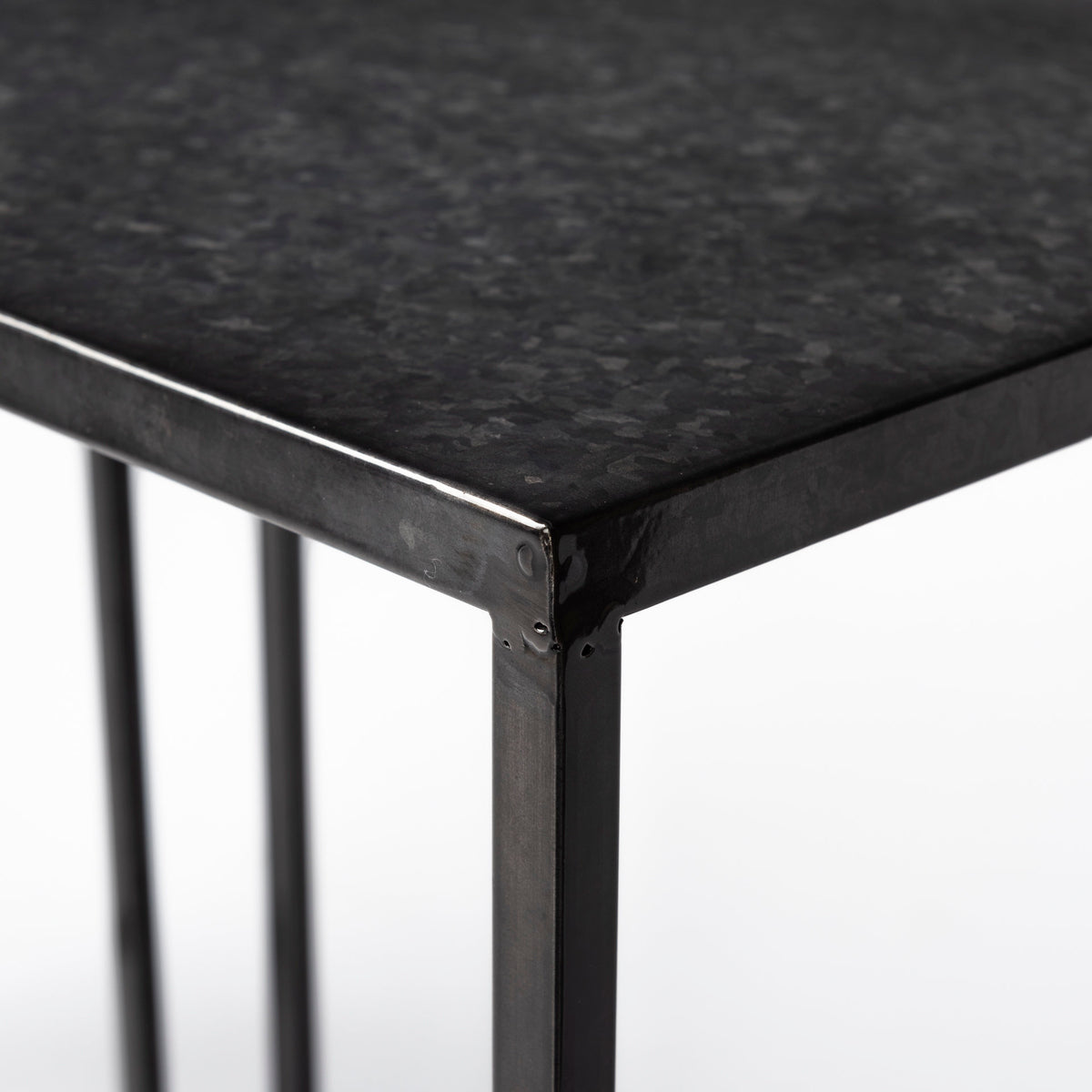 Kasey Black Galvanized Metal Nesting Accent Tables (Set of 2) - Ornate Home