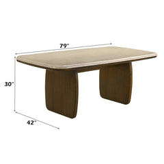 Kasha Natural Marble/Vintage Oak Dining Table - Ornate Home