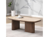Kasha Travertine Top/Walnut Coffee Table - Ornate Home