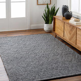 Kasib Dark Gray Hand Woven Area Rug - Clearance - Ornate Home