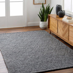 Kasib Dark Gray Hand Woven Area Rug - Clearance - Ornate Home