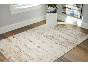 Kasney Cream/Brown Large Rug (Online Special Price) - Ornate Home